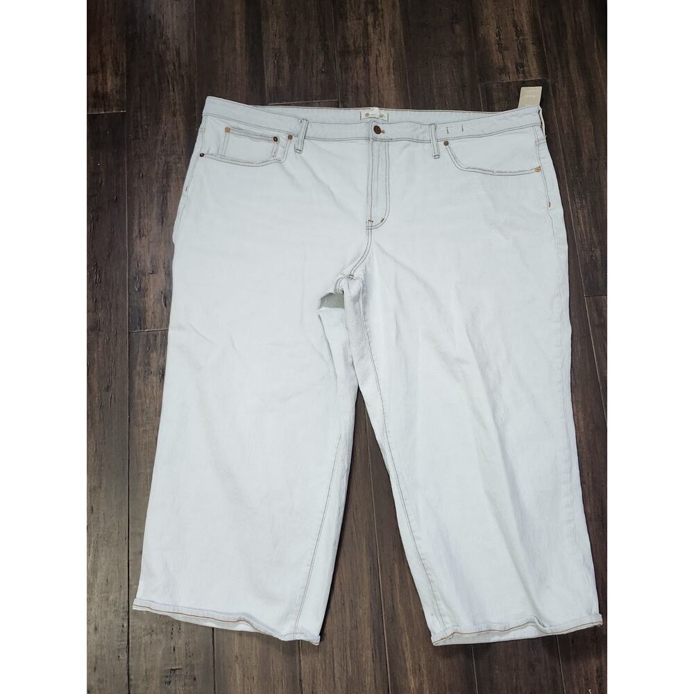 Madewell Perfect‎ Vintage Jeans Plus Size 28W Wide Leg Crop Light Wash White